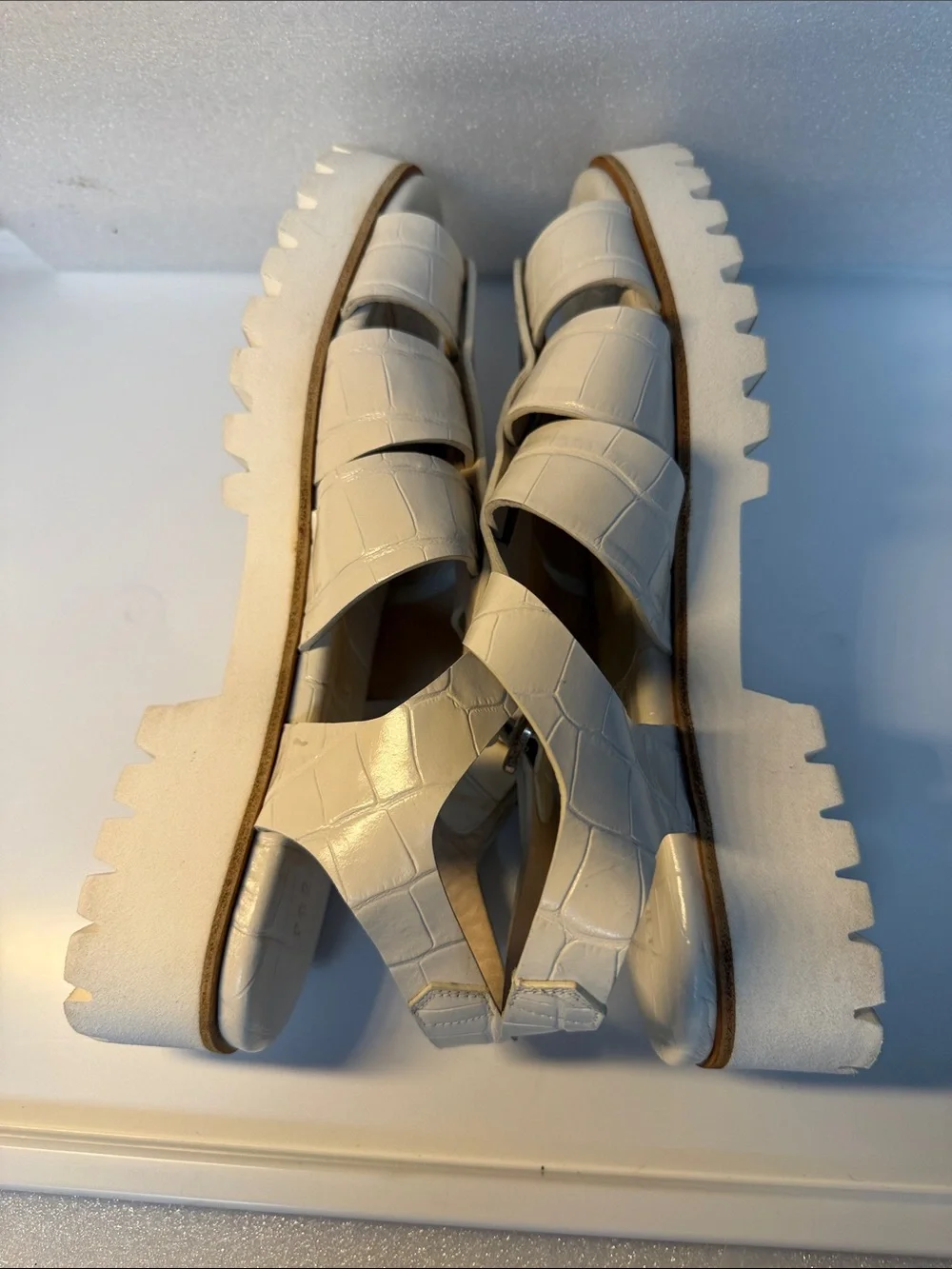 Freda Salvador Darya Lug Sole Fisherman Sandals Bone US 9.5 Made in 🇪🇸 Spain